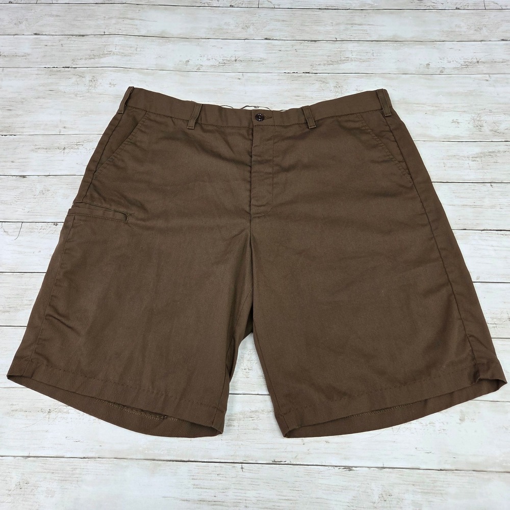 WearGuard Shorts Mens 40 Brown UPS Uniform Workwear Twill Utility Flat Front